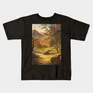 Lonely Autumn Scene - Cool Fall Breeze Kids T-Shirt